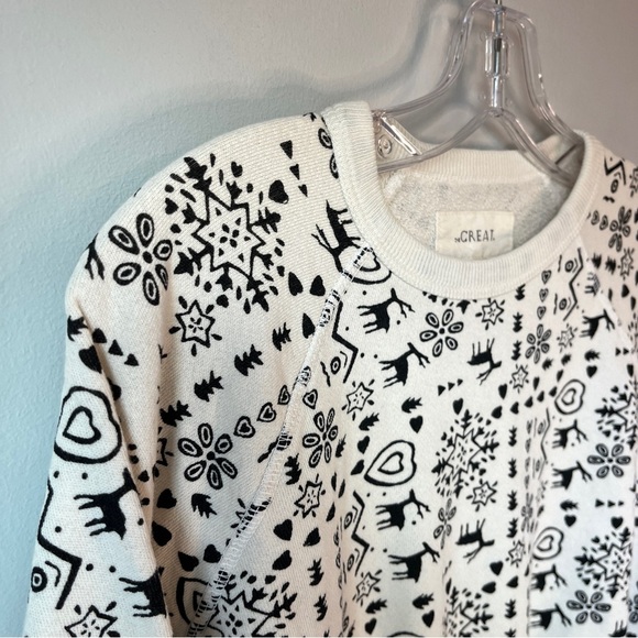THE GREAT. The College Sweatshirt in Folk Print - Picture 4 of 9